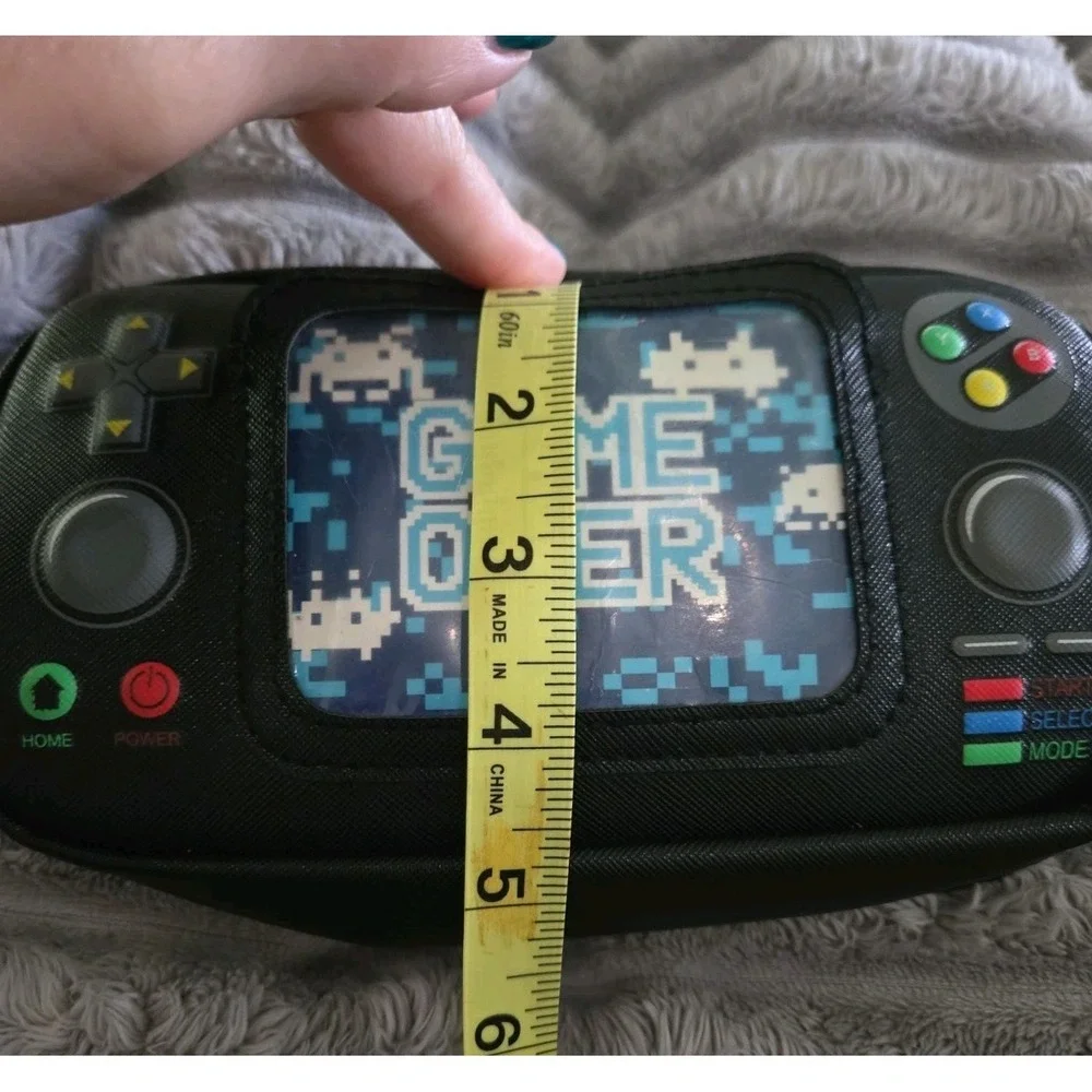 Pen‎ + Gear Retro Handheld Game Console Pencil Pouch Black Game Over Pixel Art